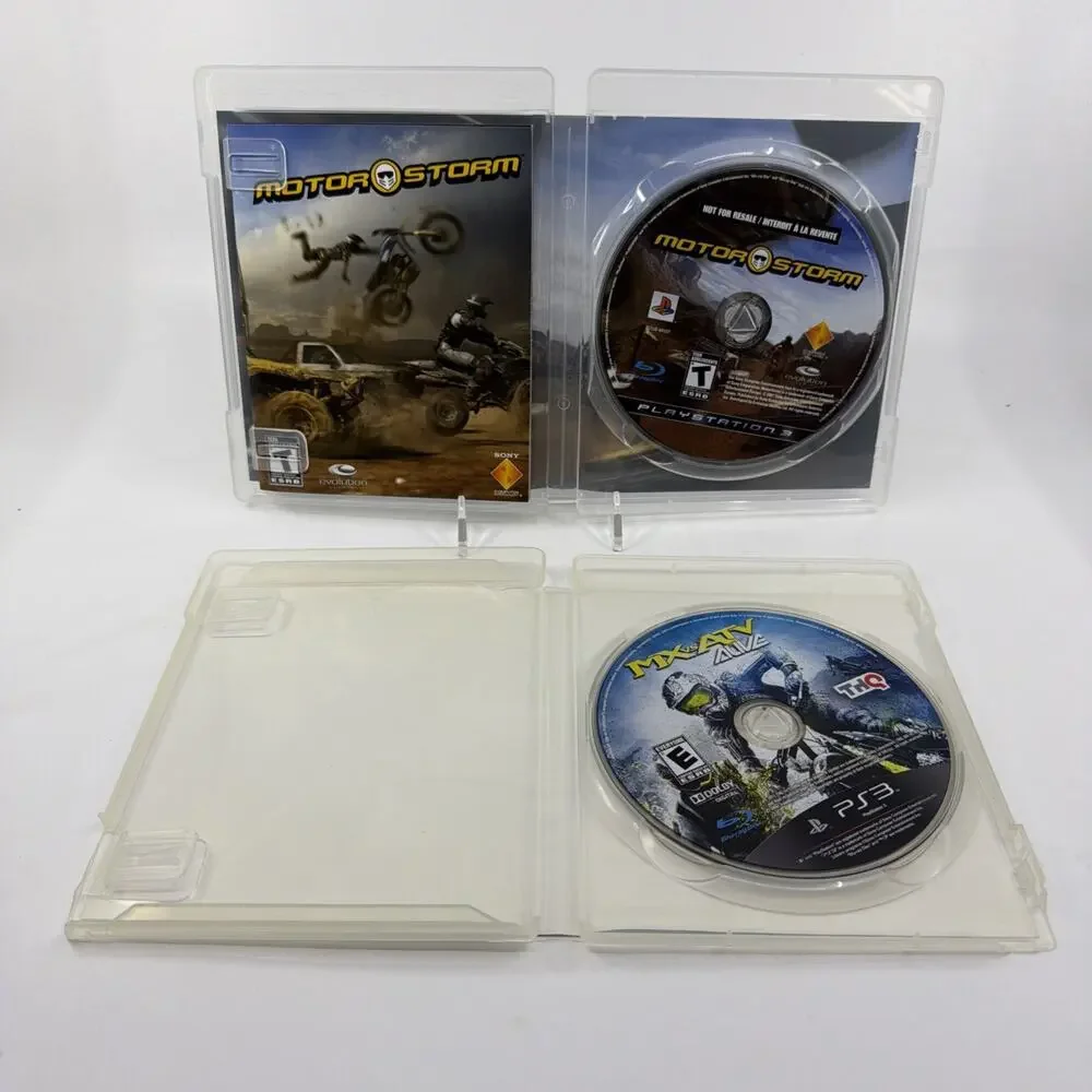PS3 Racing Game Lot of 2 MX vs ATV Alive & MotorStorm PlayStation 3 Tested